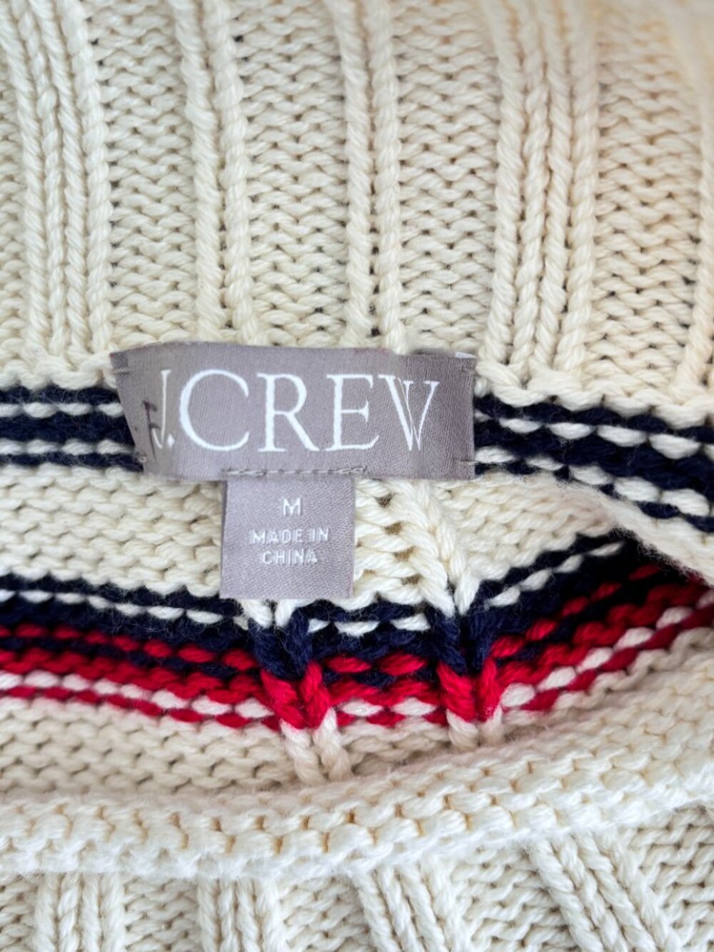 J. CREW 2025 Rollneck Sweater in Cream Stripe - Picture 7 of 7